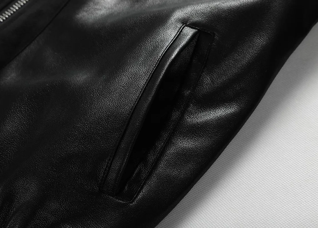 

2021 Skull Rhinestones PU Jackets Men Black High Street Stand-Neck Zipper Rib Sleeve Streetwear Motorcycle Faux Leather Coats