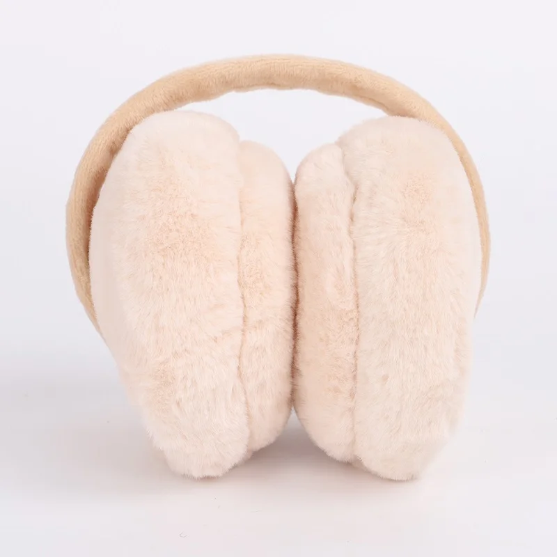 Зимние милые меховые однотонные женские наушники осень-зима теплые и удобные