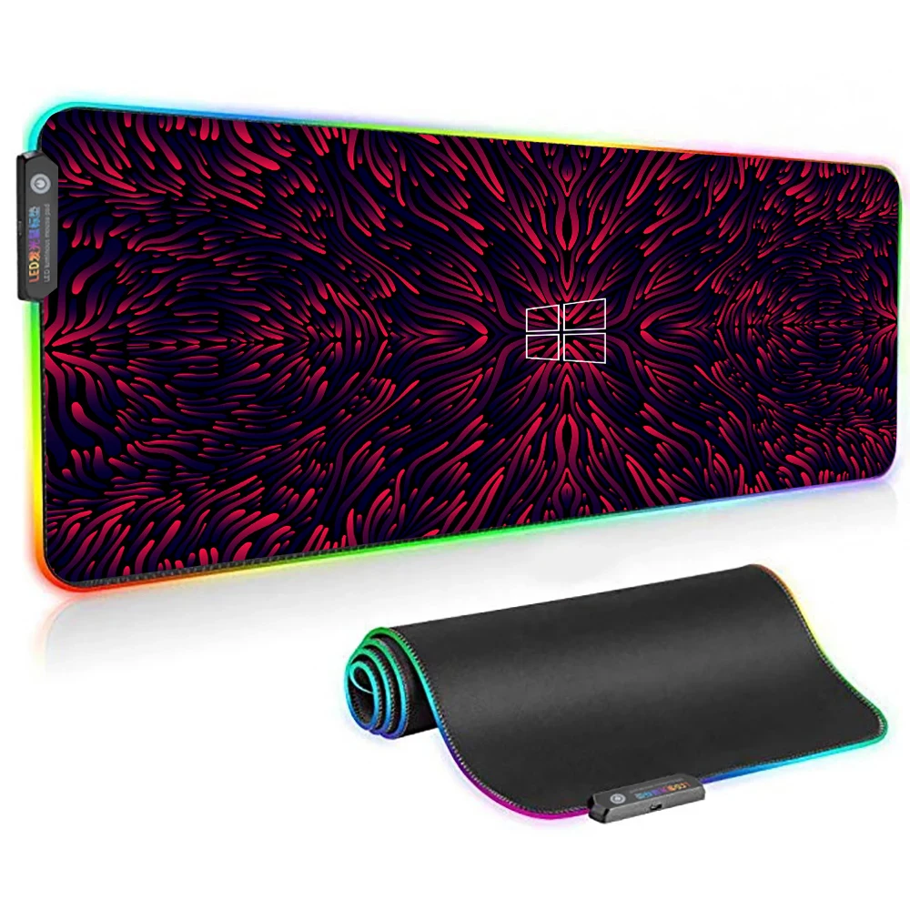 

Компьютерный светящийся коврик RGB, игровой коврик для мыши, Большой светящийся USB светодиодный Расширенный клавиатура с подсветкой, резинов...