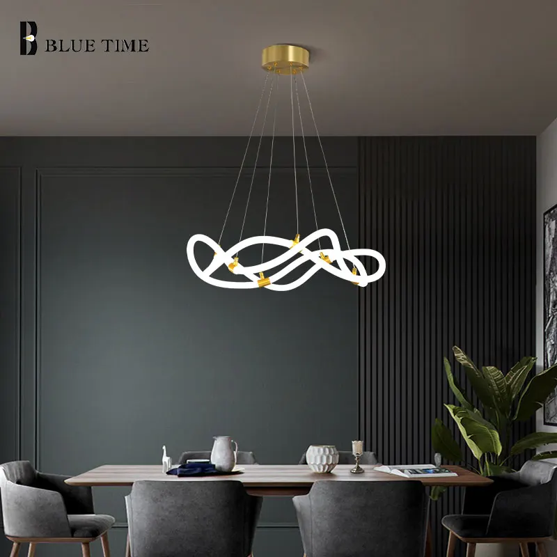 

Modern LED Pendant Light For Living Room Dining Room Bedroom Hanging Lamps Home Indoor Lighting LED Pendant Lamps Gold Frame