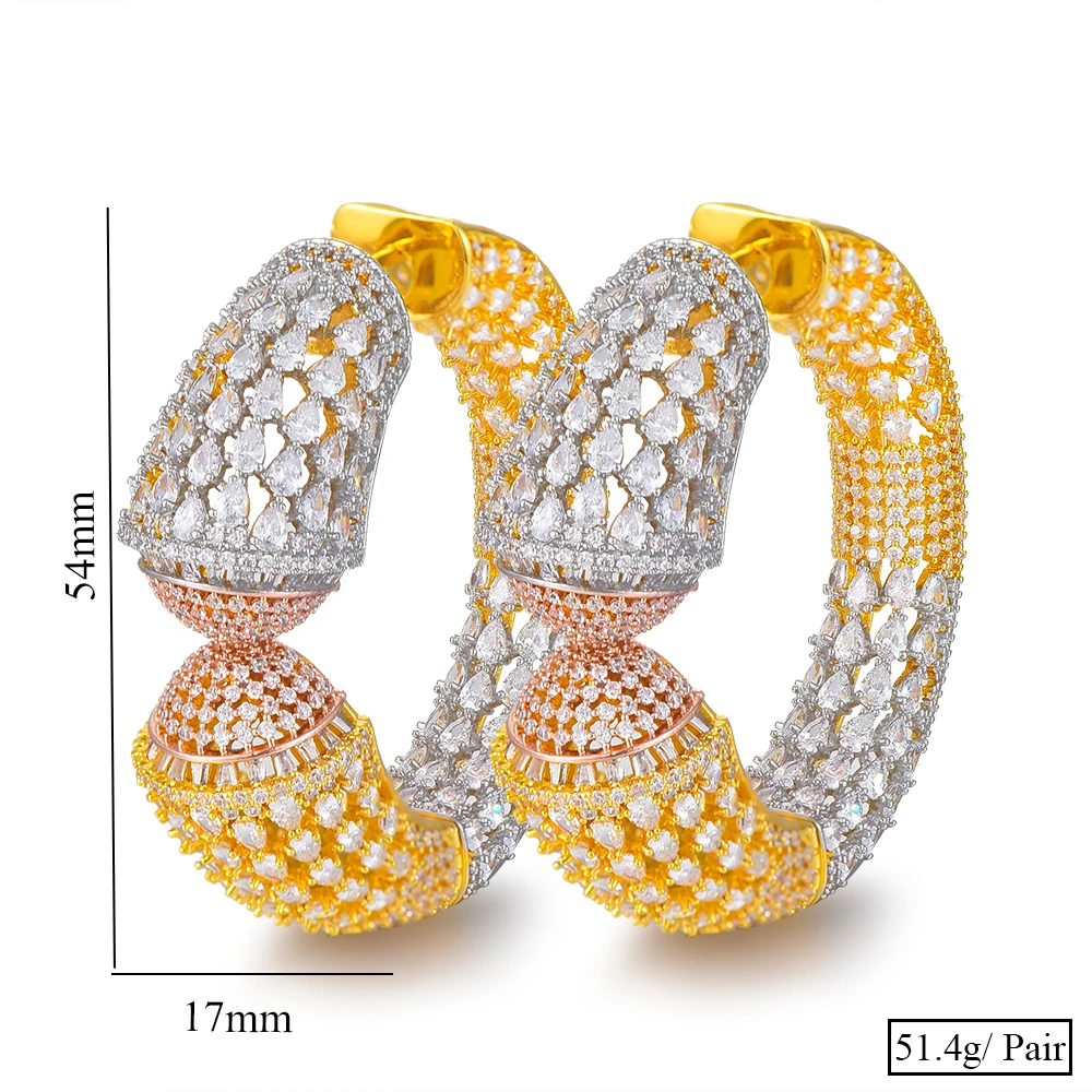 

2021 Women's Luxury Earrings Knuckle-style Three-color Hollow Adjustable Earrings Women's Noble And Elegant Accessories Jewelry