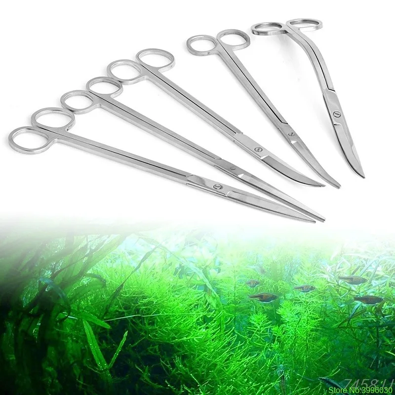 Резкие прямые и изогнутые Пружинные ножницы 10 дюймов для аквариума из