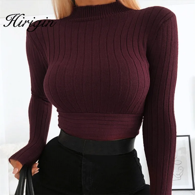 2020 сексуальный вязаный свитер пуловер женская зимняя водолазка с бантом на спине