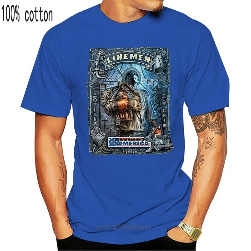

New Backbone Of America Lineman Tops Tee T Shirt T-Shirt Brand Clothing Tops