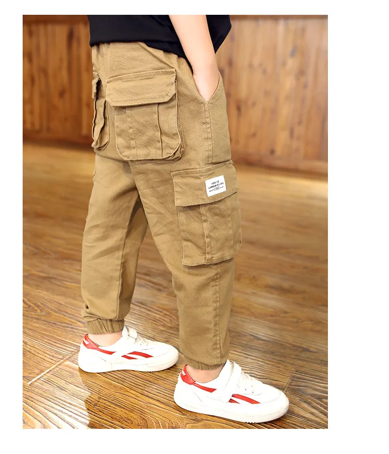 Teens Jeans for Boy Kid Solid Jean Pants Designer Kids Jean Autumn Children's Elastic Waist Denim Long Trousers