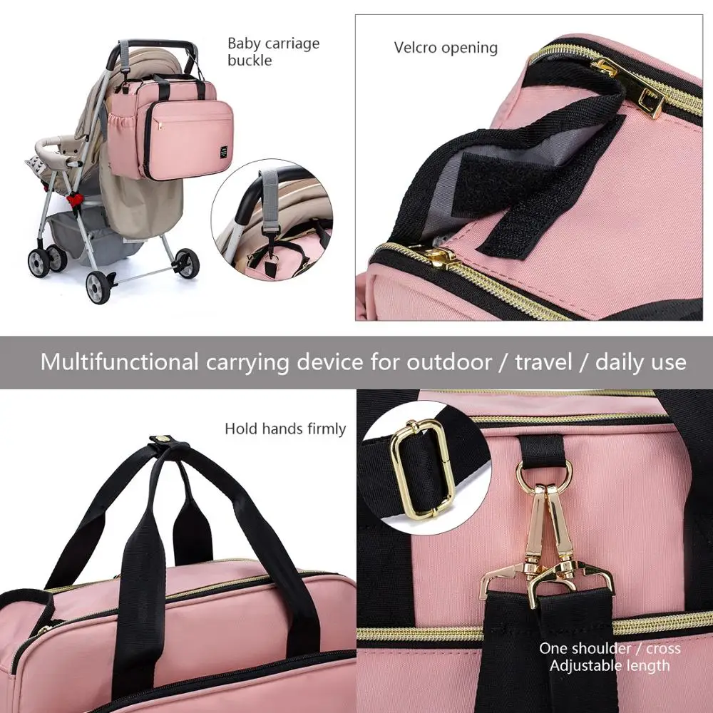 

Multifunctional Portable Diaper Bag Folding Baby Travel Large Backpack Baby Bed Changing Outdoor Diaper Table Pads For