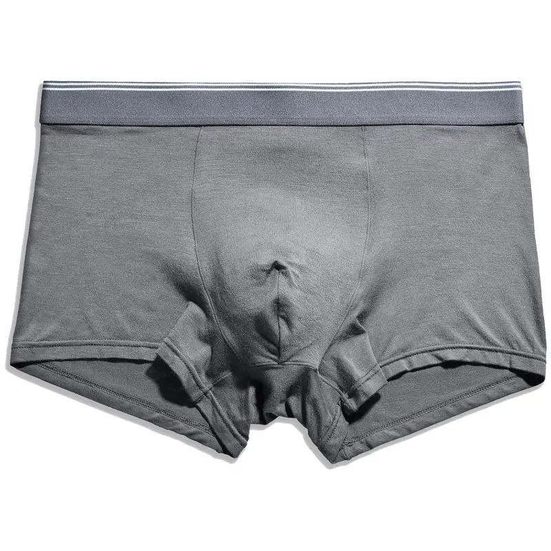 Трусы-боксеры мужские из модала дышащее нижнее белье мягкие серые большие