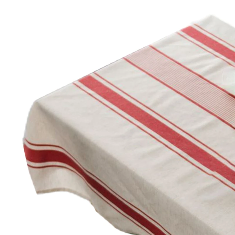 

Квадратная скатерть из хлопка и льна в американском стиле, Пыленепроницаемый Чехол для стола в рубчик, для кухни, столового декора