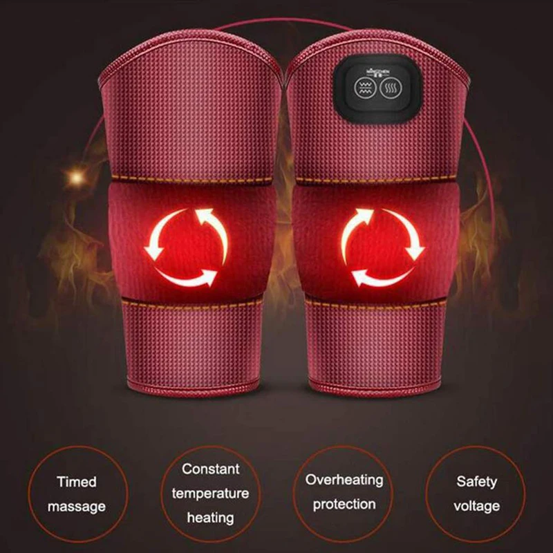 Jual Listrik Lutut Pad Brace Wrap Bergetar Isi Ulang Bantalan Pemanas Pengunjung Terapi Wrap Arthritis Pain Relief Massager