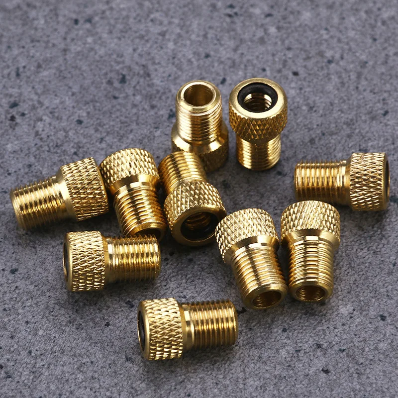 10Pcs/Lot Bicycle Valve Adapter Pump Tire Convert Presta To Schrader Copper Bike Air Adaptor Accessorie | Спорт и развлечения