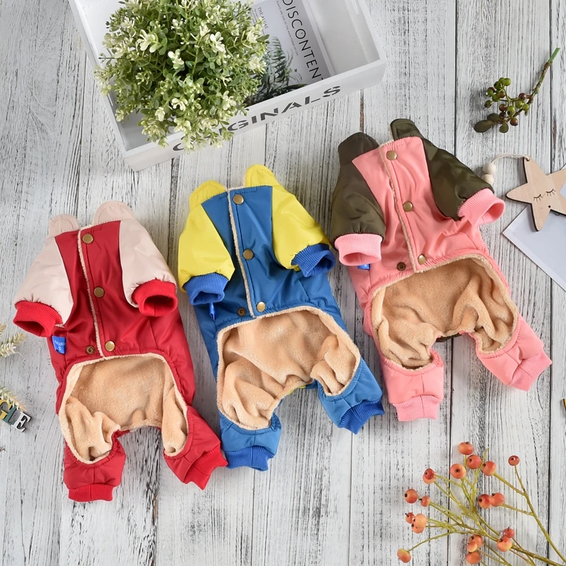 Водонепроницаемая зимняя одежда для снежной собаки красное розовое маленькое