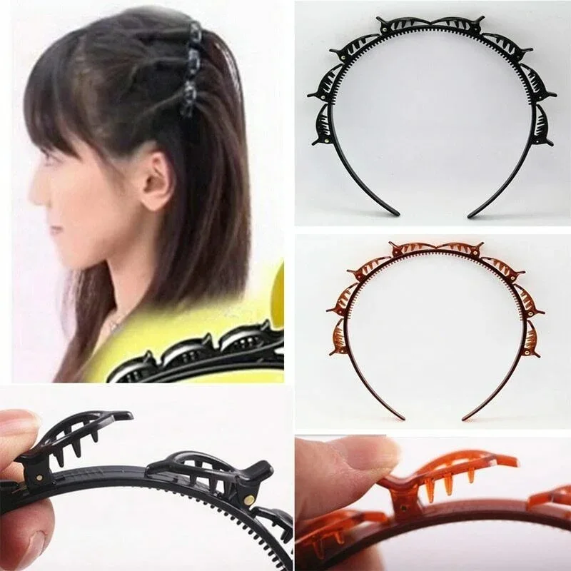 

Headbands for Women Hair Bands Girls Braided Headbands Double Layer Twist Plait, Double Bangs Hairstyle Hairpin for Work out