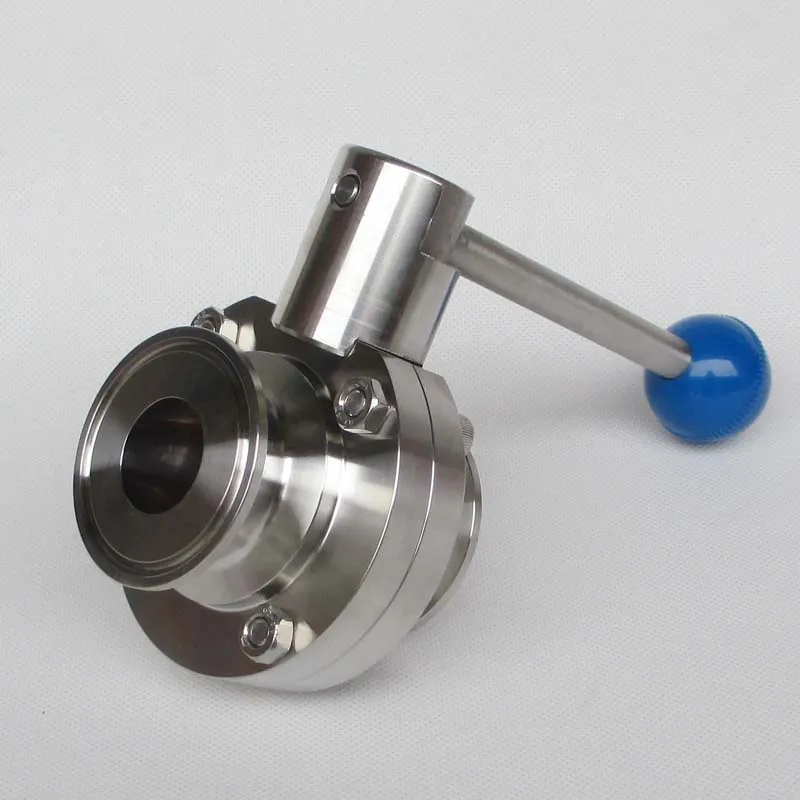 Санитарный тройной зажим клапан бабочка с клевером 3/4 дюйма Вытяжная ручка из