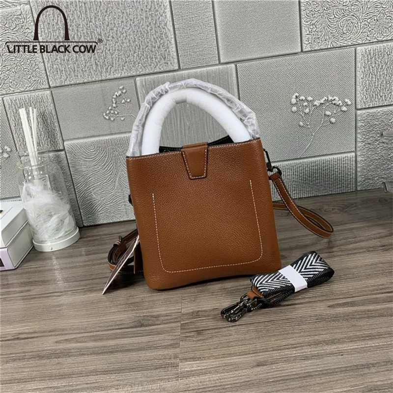 

Vintage Ladies Bucket Handbag Cow Leather Womens Casual Totes Small Crossbody Shoulder Bags Designer Party Bolsos Mujer
