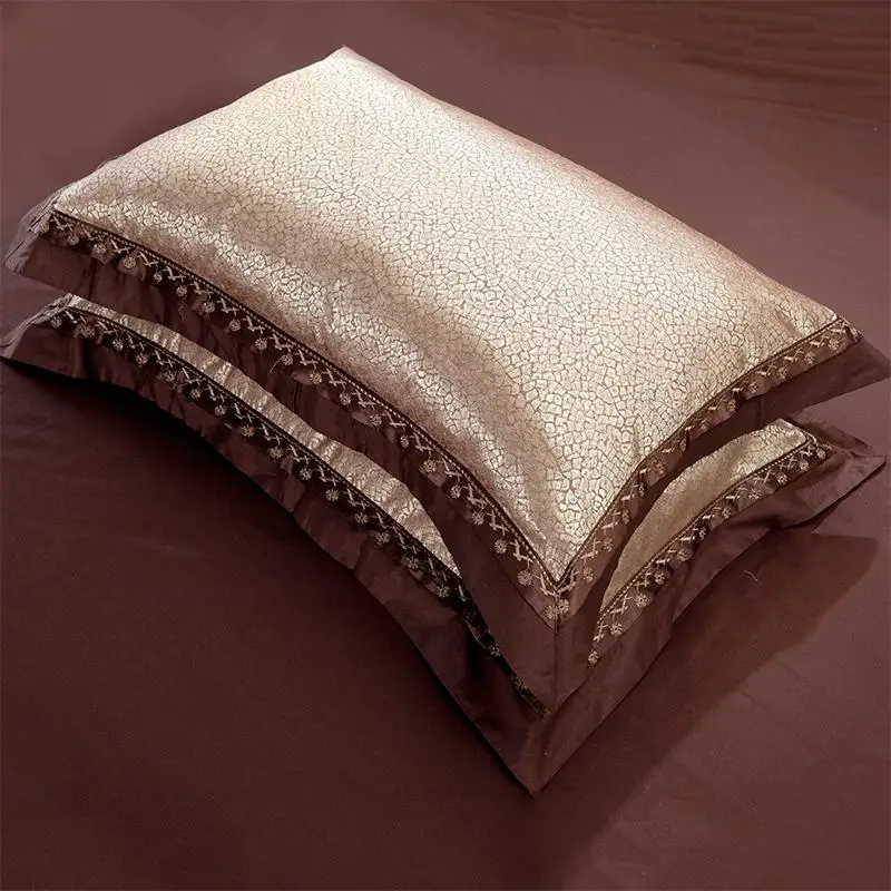 4/6 шт. Роскошный шелк жаккард хлопок модный классический Комплект постельного