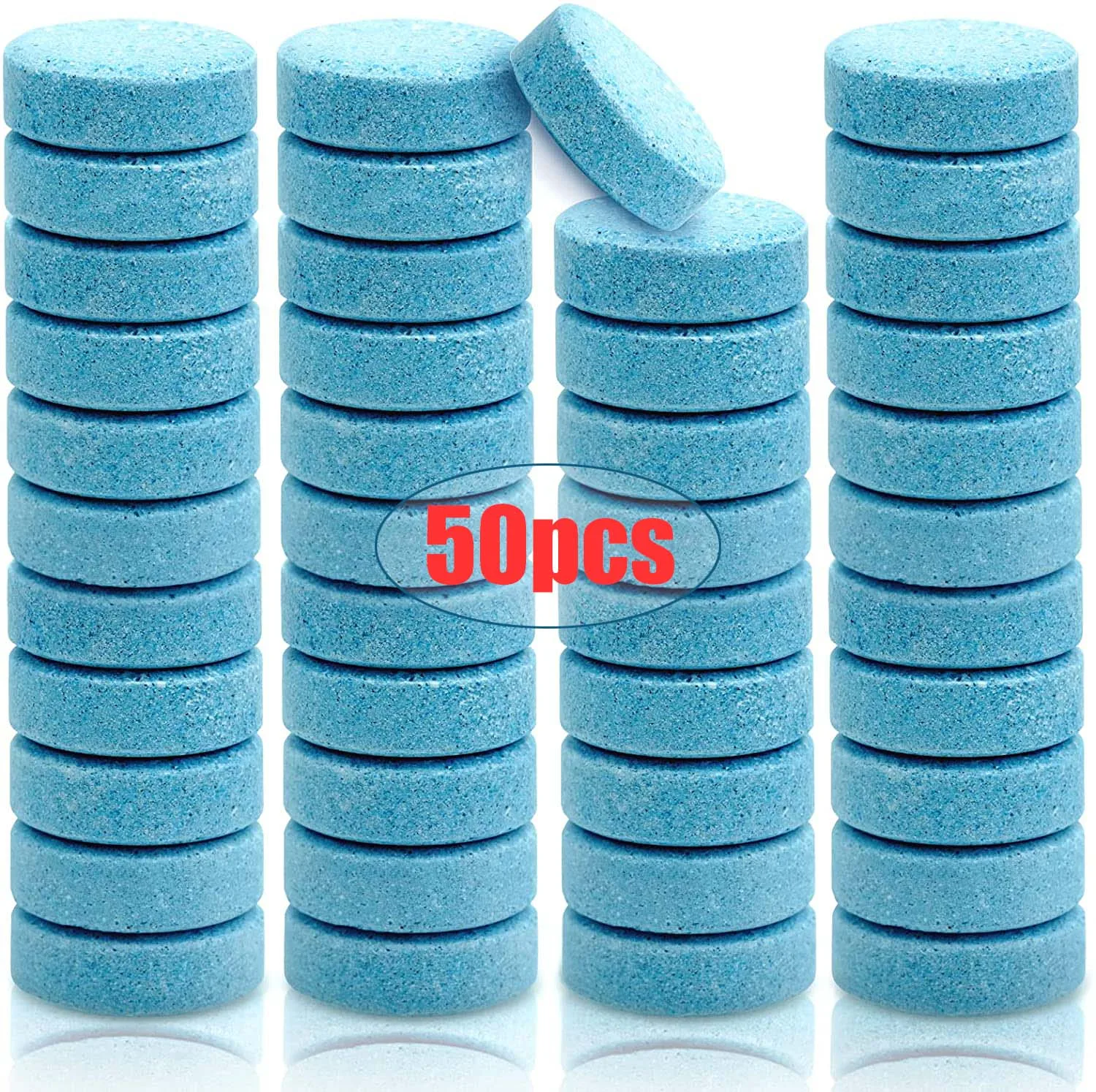 

50 Concentrated Tablets Detergent Car Windshield Cleaning Effervescent Tablets Ultra-clear Wiper Glass Cleaner for Home Toilet