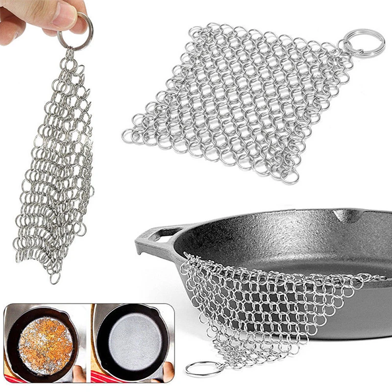 

Stainless Steel Cleaner Chainmail Brush Scrubber Kitchen Gadgets Wash Tool Pan Dish Bowl Cleaning Tools Cookware Accessories New