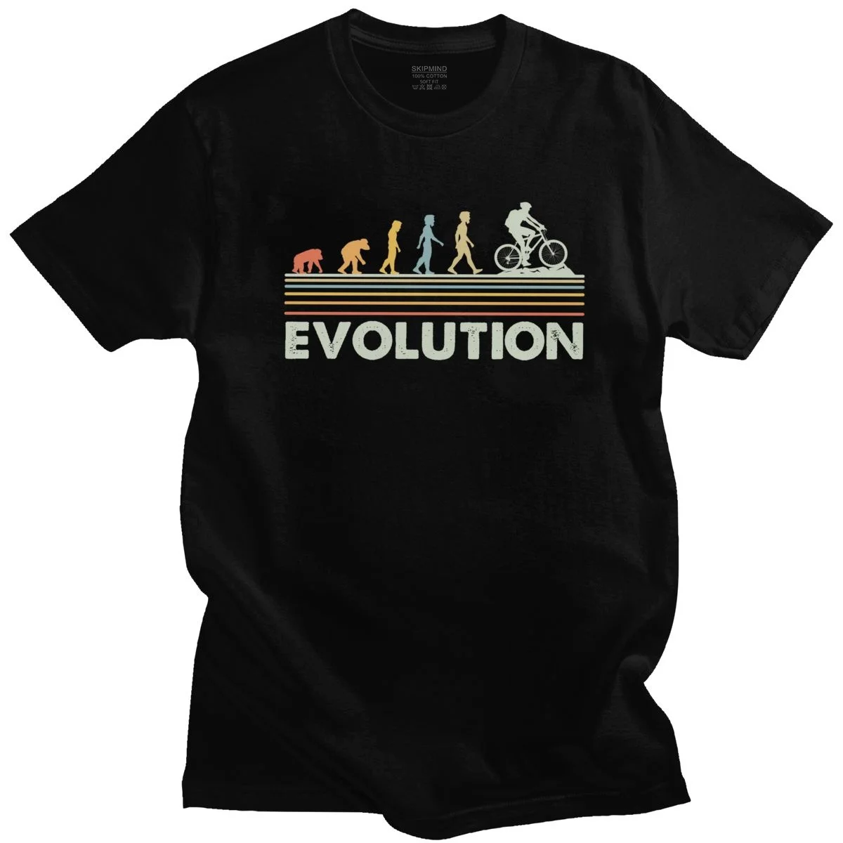 

Funny Mountain Bike Evolution T Shirt Men Cotton Handsome T-shirt Short Sleeved MTB Biker Cyclist Tee Top Fitted Clothing Merch