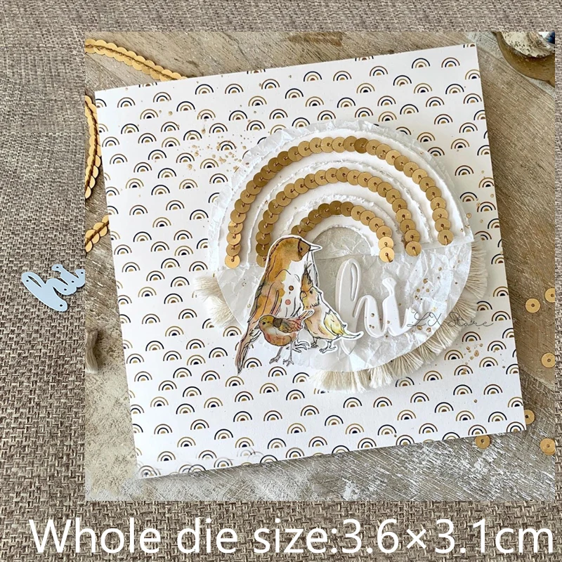 Новый дизайн металлический трафарет для рукоделия пресс-формы украшение букв Hi