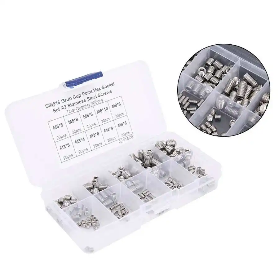 Инструмент для ремонта резьбы 200 шт. винт с шестигранной головкой из нержавеющей