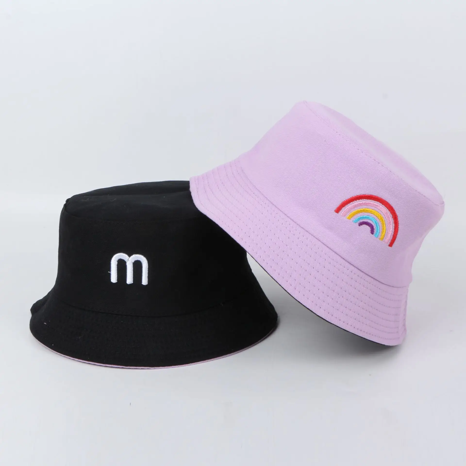 Панама с вышивкой и радужными буквами для детей двухсторонняя шапка мешок