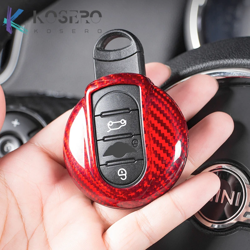 

For BMW MINI Cooper Clubman F54 F55 F56 F57 F60 Carbon Fiber Key Case Protection Cover Deocoration Shell Car Styling Accessories