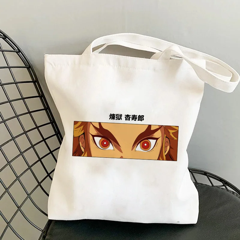 

Сумка для покупок Rengoku KyoujurouDemon Slayer аниме сумки для покупок Kimetsu No Yaiba Холщовая Сумка-тоут сумки на плечо пляжная сумка