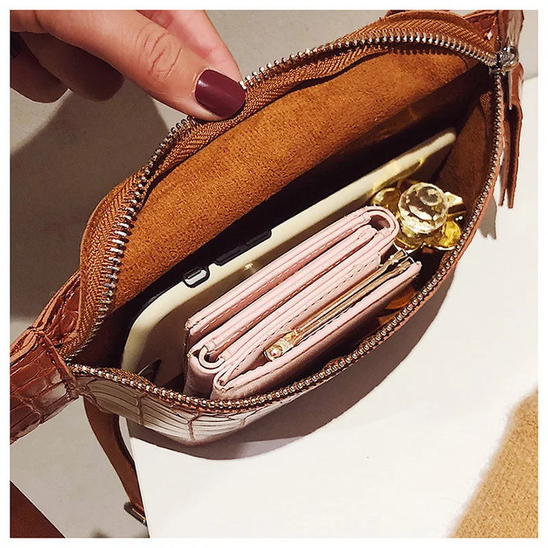 Поясная Сумка из кожи аллигатора для женщин Роскошный чехол телефона забавная