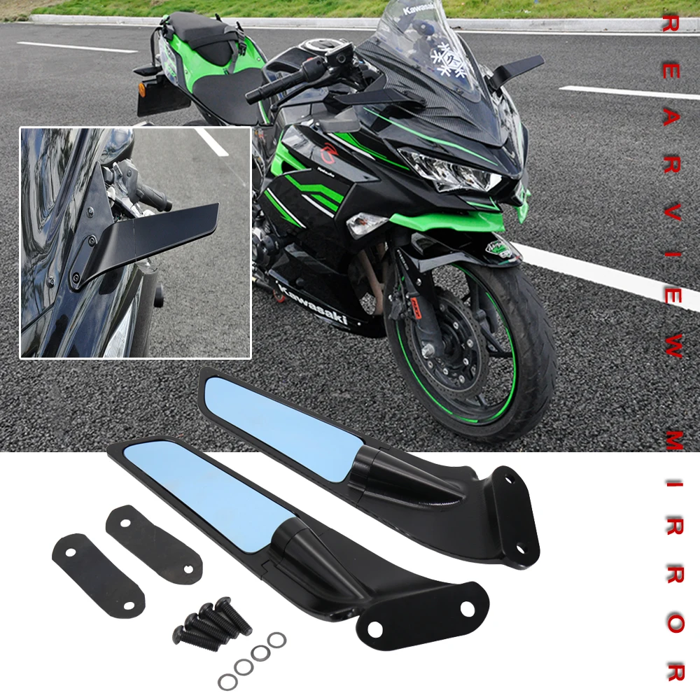 

Зеркала заднего вида для KAWASAKI Ninja 400 NINJA 650 2018 2019 2020 2021, регулируемое вращающееся боковое зеркало