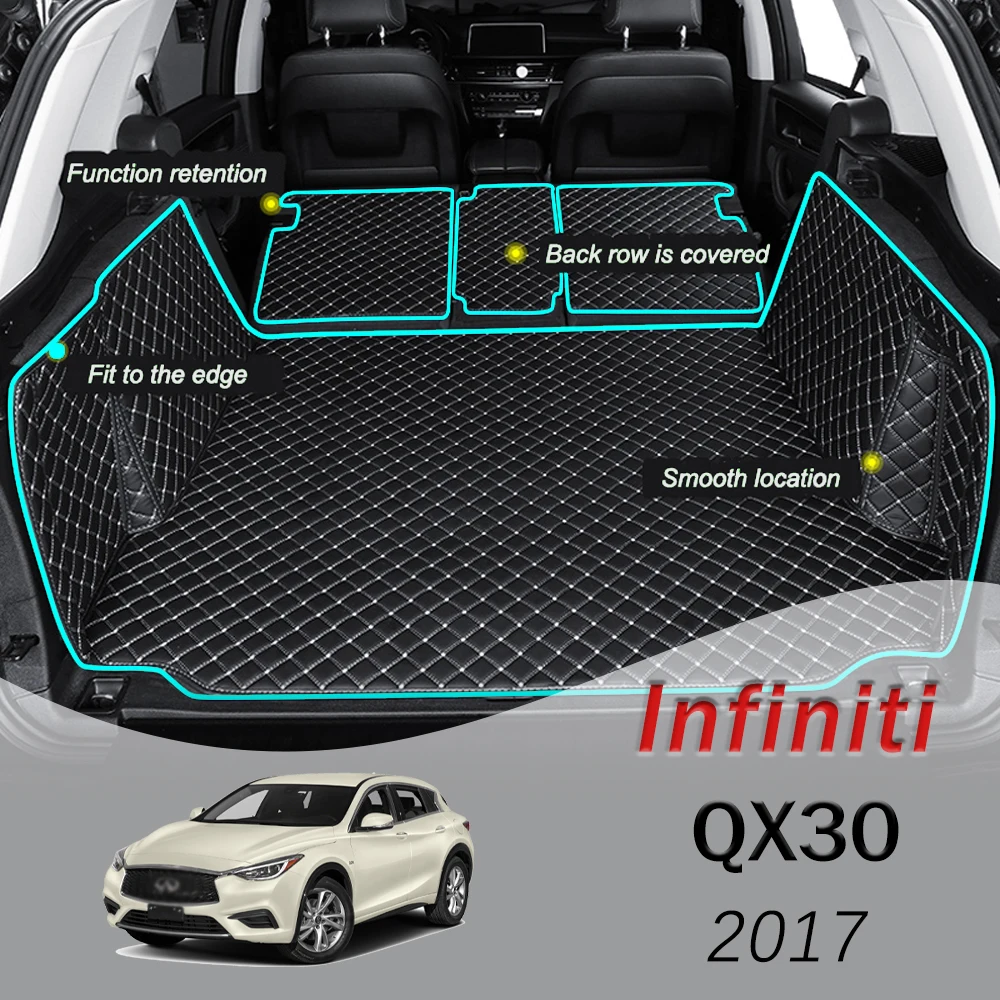 

Внутренний багажник коврик для багажника Infiniti QX30 2017, кожаный коврик для багажника автомобиля, ковер, подкладка для груза, аксессуары