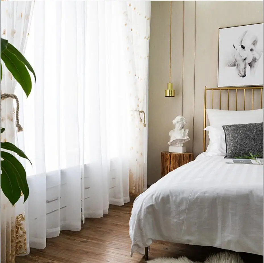 Роскошные европейские тюлевые занавески s для спальни гостиной белого золота