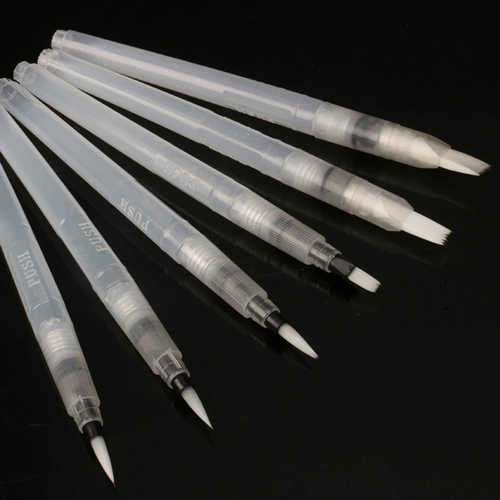 1/3/6Pcs Watercolor Drawing Fountain Pen with Soft Brush Nail Liquid Storage | Канцтовары для офиса и дома