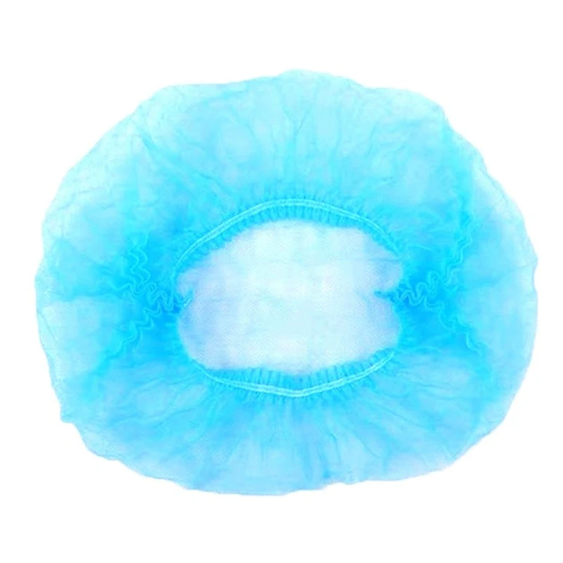 Нетканые одноразовые шапочки для душа 100 шт. плиссированные пылезащитные