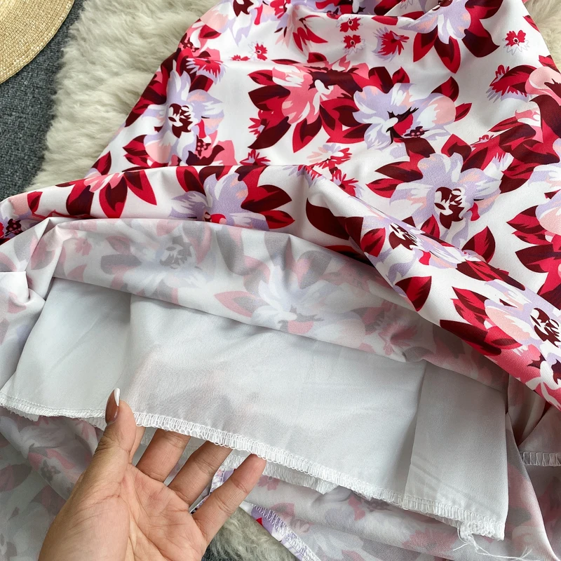 

Spaghetti Strap Dress Tank Sexy Wedding Evening Dresses Summer 2021 Ladies Mid-Length Floral Women'S Sundress V-Neck Clothing