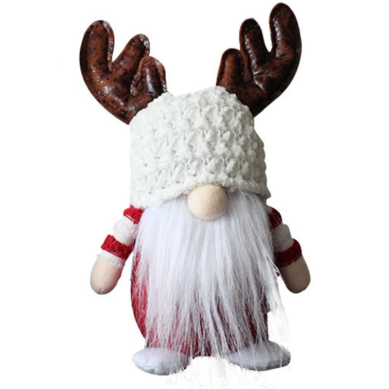 

Christmas Faceless Doll Ornaments Antlers Old Man Doll White Beard Dwarf Standing Doll Show Window Decoration