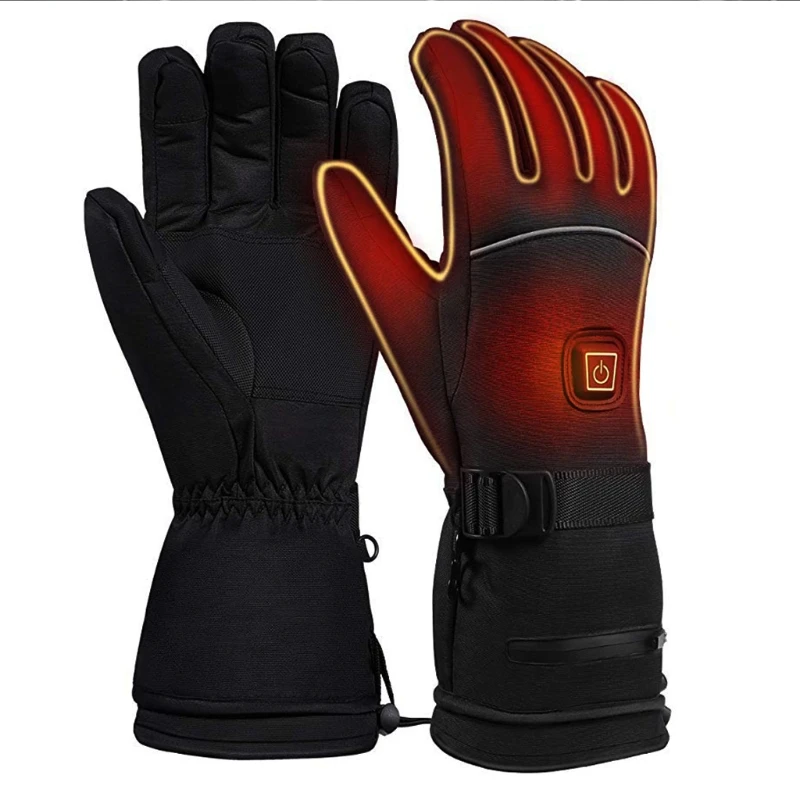 

4.5V Unisex Winter Windproof Electric Heated Gloves with Reflective Strip 3 Levels Rechargeable Battery Heating Mittens