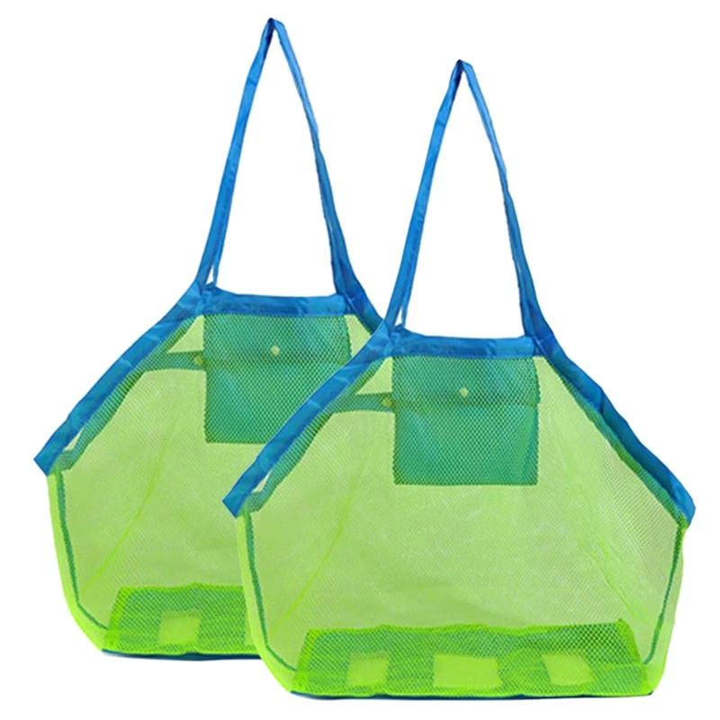 

2Pack Mesh Beach Bag Childrens' Toy Storage Swimming Equipment Storage Backpack Stay Away From Sand and Water