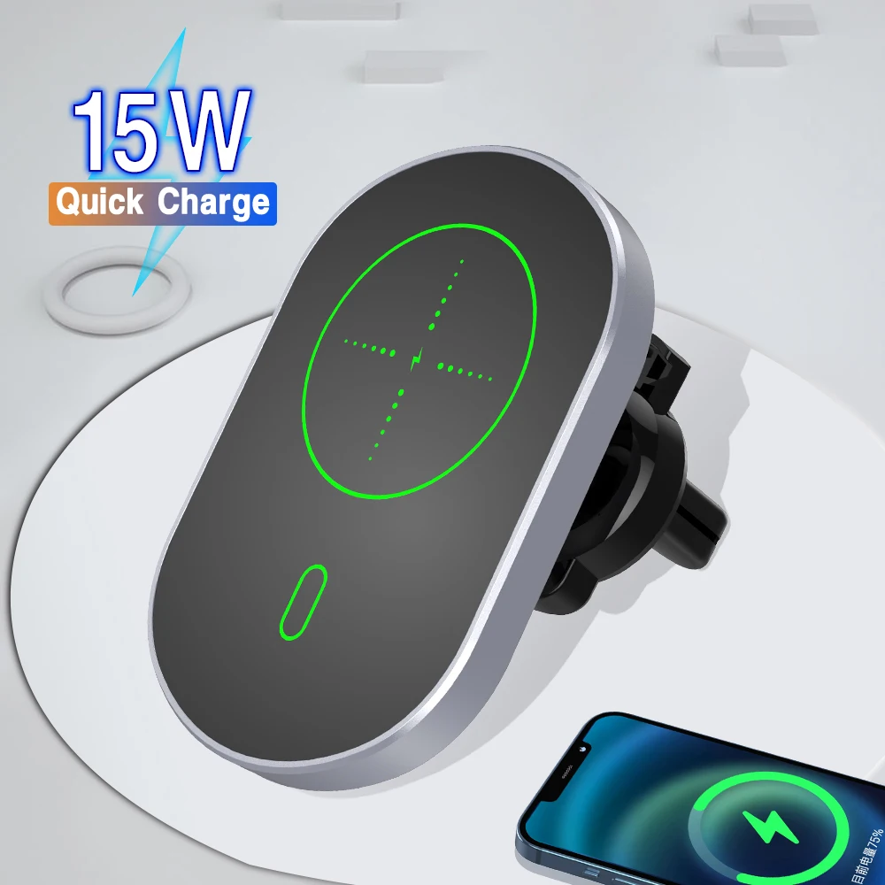 

Автомобильное магнитное Беспроводное зарядное устройство 15 Вт для Xiaomi 9 10 Pro iPhone 11 12 Pro Max XS XR SE2 Huawei P30 20