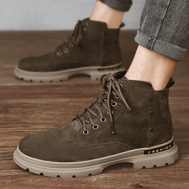 

Brand Classic Winter Men Boots Thick Plush Warm Male Boots Handmade Man Ankle Boots Fashion Sneakers Men Shoes