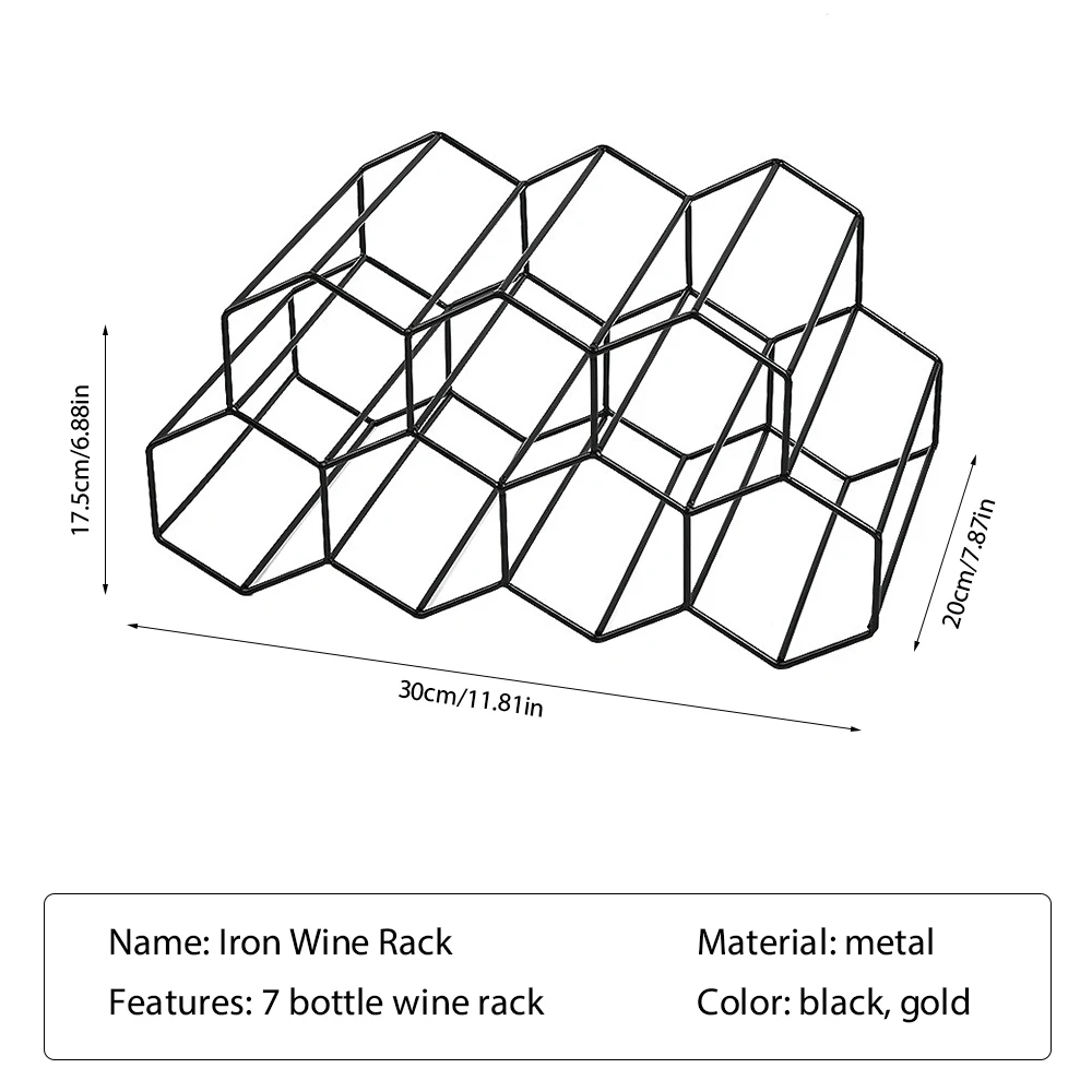 

Metal Honeycomb Wine Rack Wine Holder Shelf Organizer Storage For Display Cabinet Wine Rack Kitchen Bar Accessories Wine Rack