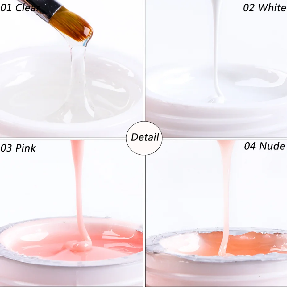 

NEW 1Set Thick Builder Gel Nail Acrylic Extension Finger Builder Gel 15ml Pink Clear Sets Nail Polish Varnish Manicure Tool