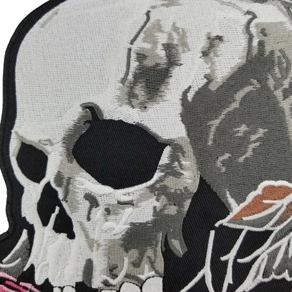 Нашивки с вышивкой в виде черепа розы Железная Ткань большого размера для езды на