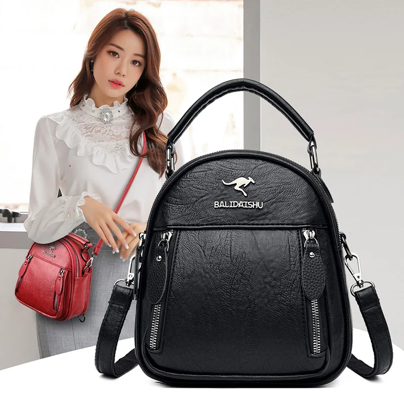 Women Shoulder Bags PU Leather Vintage Ruched Messenger Bags Retro Tote Crossbody Bag For Women Handbag And Purses Hobo
