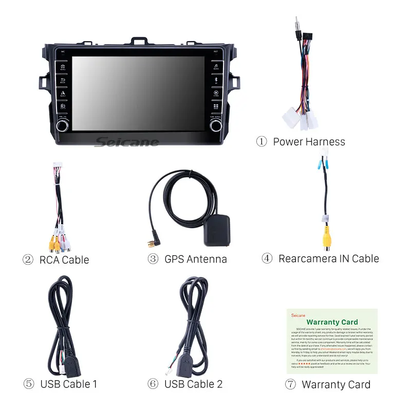 Seicane Android 9,1 Ram 2GB Автомобильный мультимедийный плеер для Toyota Corolla 2006 2007 2008 2009-2012 головное устройство радио Автомобильный gps навигатор