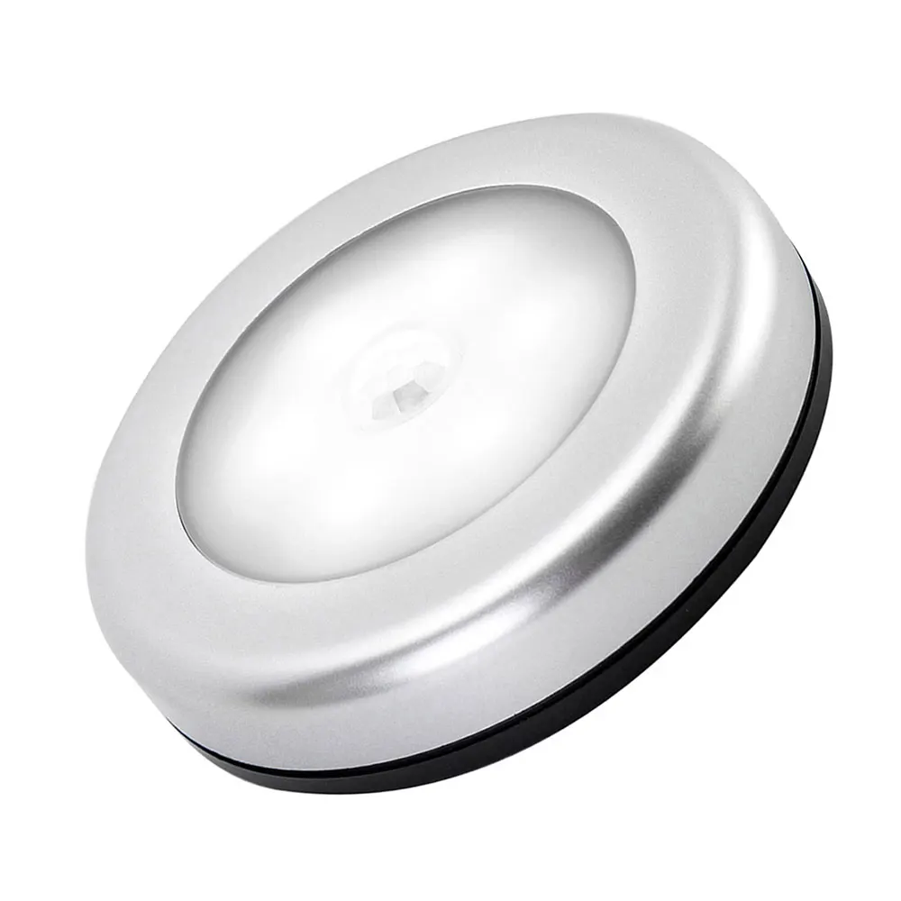 Motion Sensor Night Light Wireless Round LED Closet Stair Lamp Magnet Safe Hallway Bathroom Bedroom Kitchen cabinet Lights | Лампы и