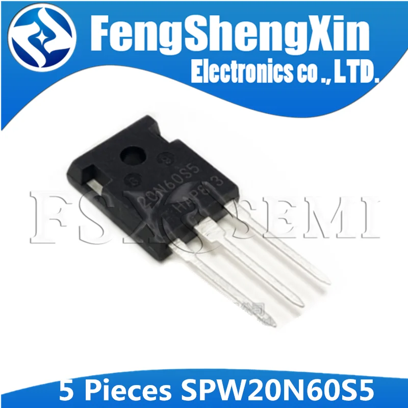 5 шт. SPW20N60S5 247 20N60S5 TO247 SPW20N60 20N60 N channel полевого транзистора 600V 20A|Интегральные схемы| |