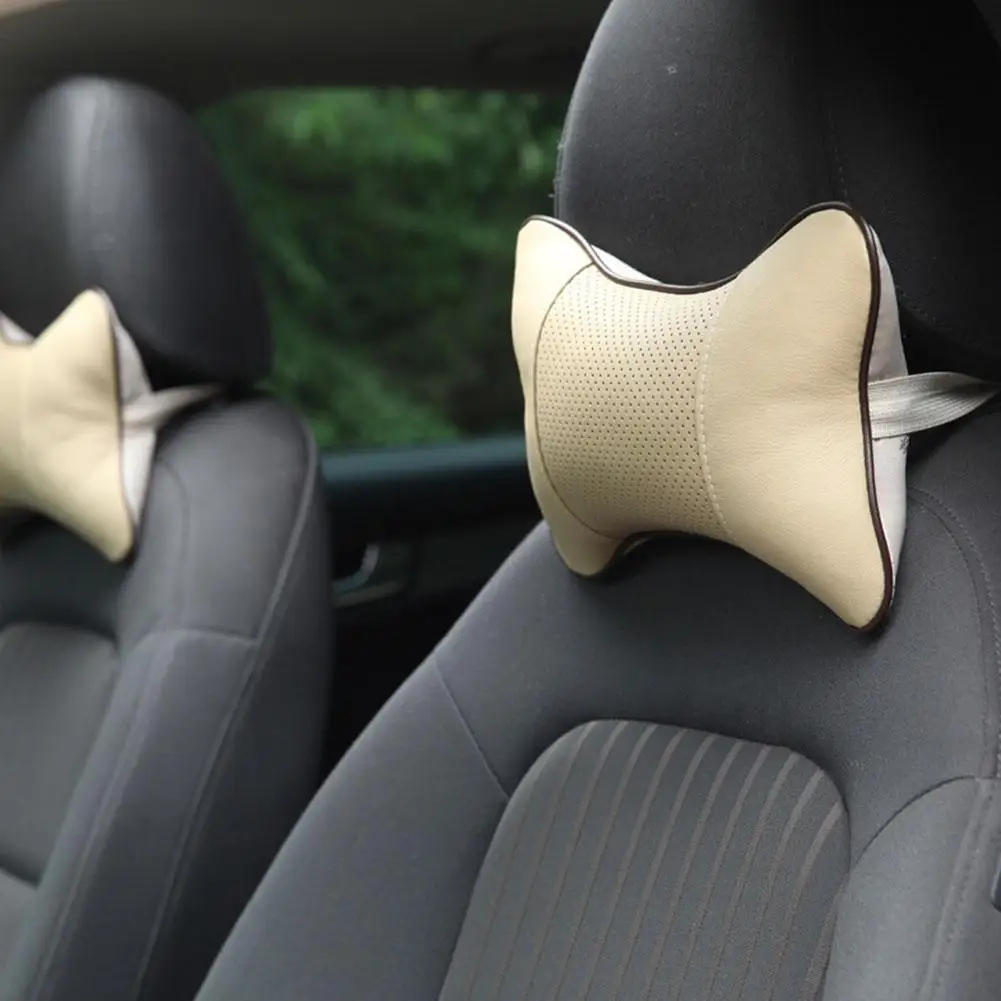 

Car Bone Pillow Car Neck Pillow Universal Headrest Backrest Cushion PVC Leather Neck Pillow Protector Neck Pillow Free Shipping