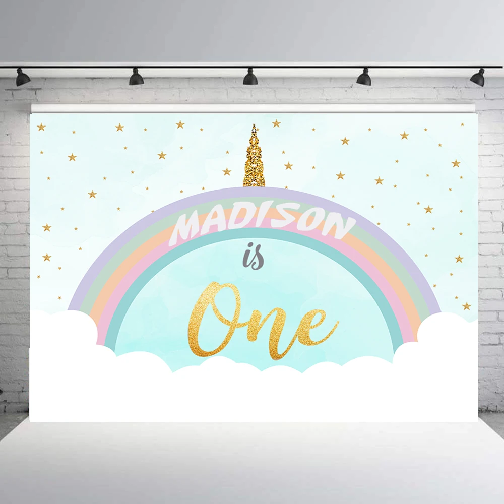 

BEIPOTO Единорог тема вечерние настроить Baby shower 1st на день рождения фон для фотографии фон для фотосъемки с изображением торта Таблица Баннер ...