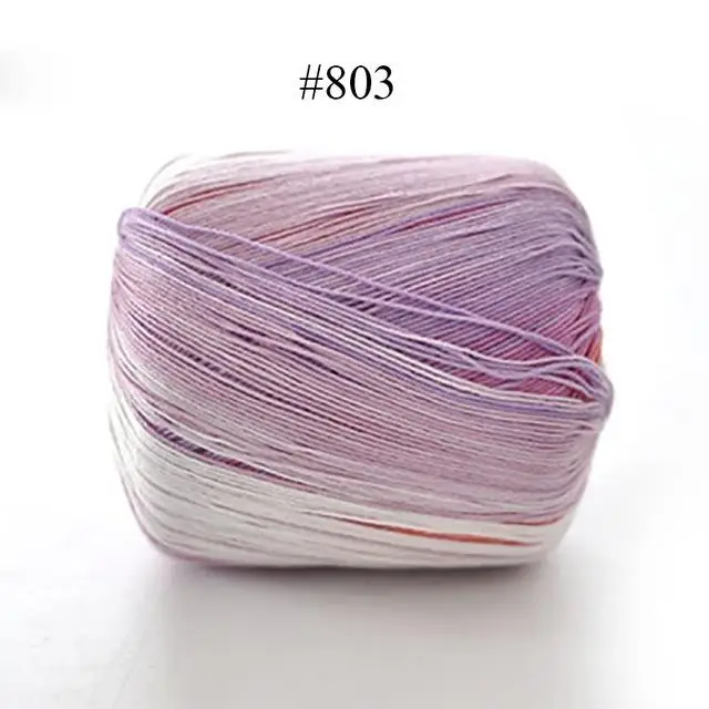 N803 50 г/шар из камвольной ткани раздел-окрашенная пряжа радуги 5 слойная кружевная Тонкая нить хлопок для DIY ручная вязка крючком Пряжа FZ362 - Цвет: N803