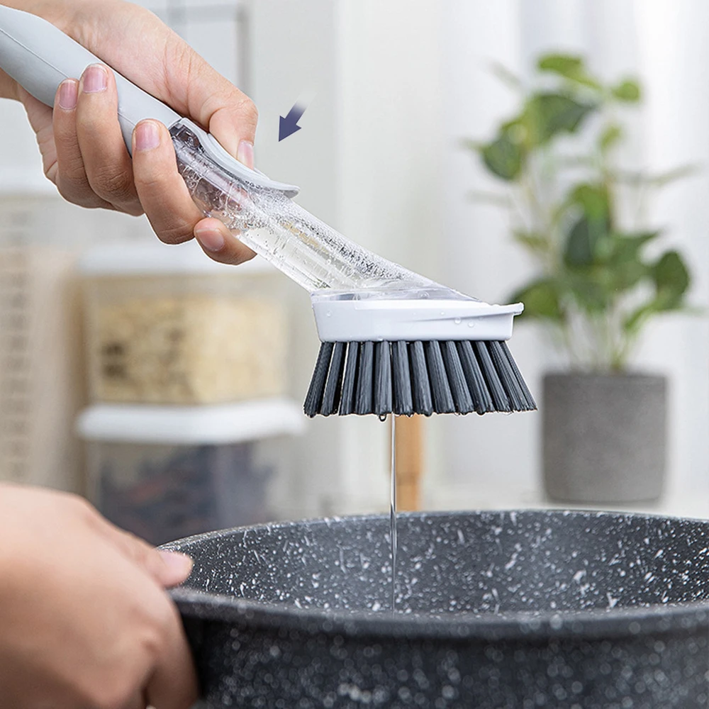 Щетка для мытья губка щетка плитки с дозатором жидкого мыла диспенсер скруббер